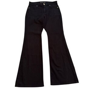 Michael Kors Black Flare High Waist Jeans Size 12 Retro 70's Style